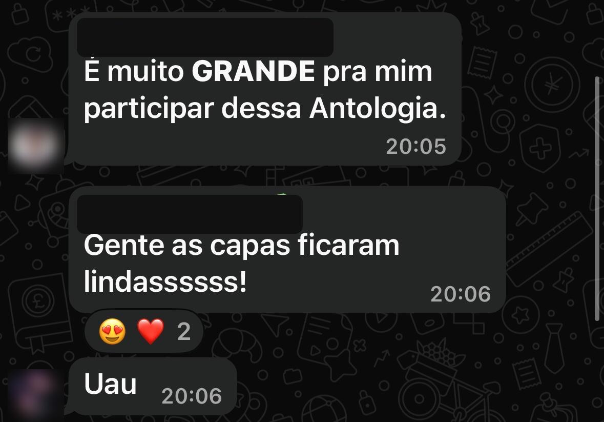 Autores elogiando a antologia e as capas